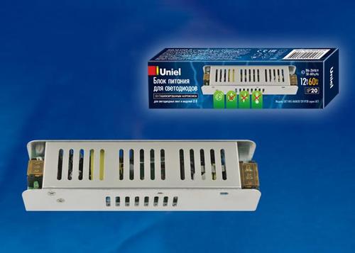 Блок питания UET-VAS-060A20 12V IP20 , 60Вт. Металлический корпус. TM Uniel, шк 4690485095613