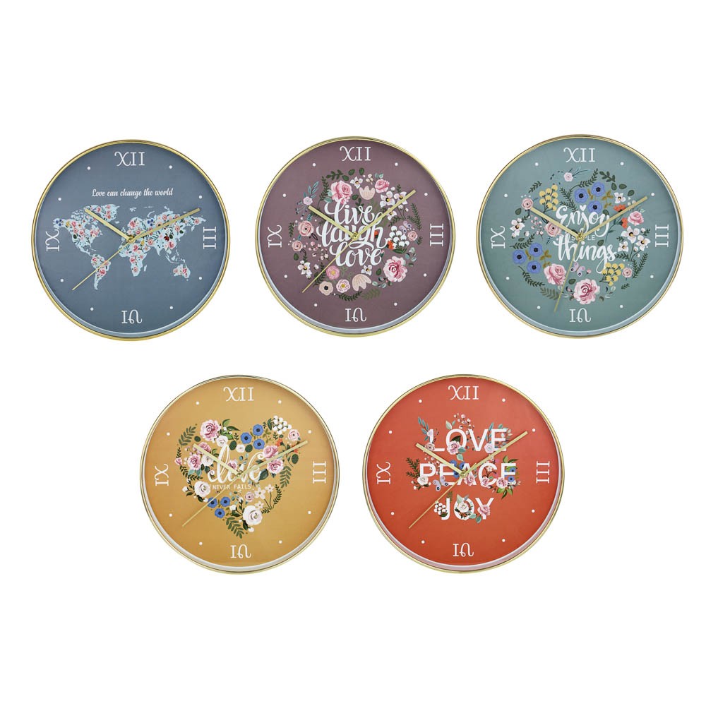 Часы настенные круглые, пластик, 30х30х4 см, 5 цветов LADECOR CHRONO /581-006