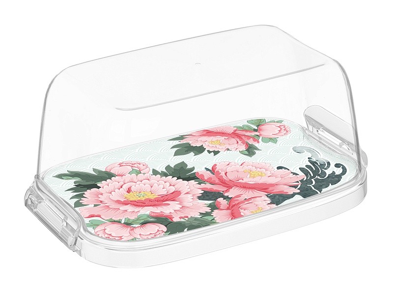 Масленка "Bergamo" с декором "Сад пионов" (бесцветный) 223153201/00